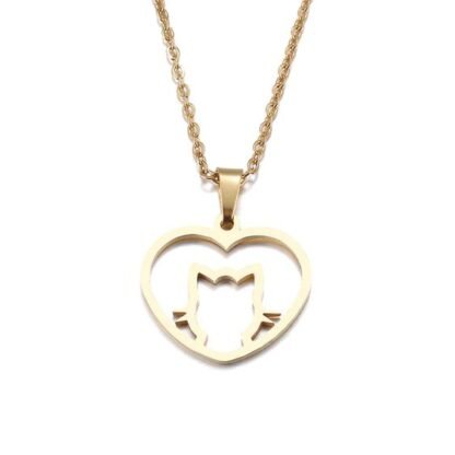 collier pour femme avec pendentif en forme de chat