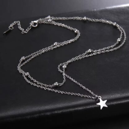 collier avec deux chaines avec etoile