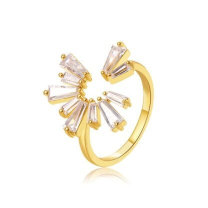 bague tendance reglable dore