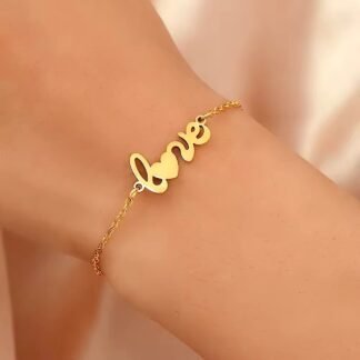 bracelet lettres love acier inoxydable