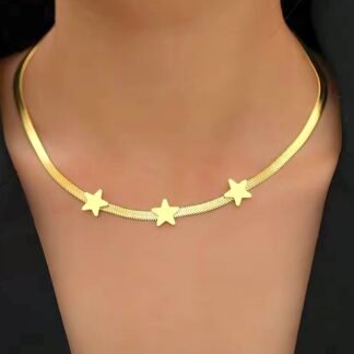 collier choker etoiles acier inoxydable