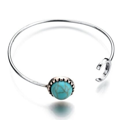 Bracelet jonc pierre turquoise pas cher