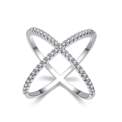 bague croix zirconium