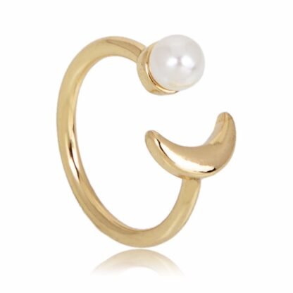 bague lune perle