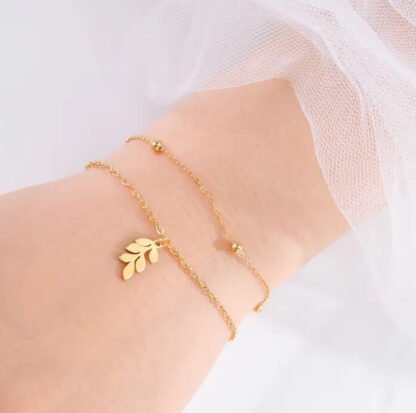 bracelet feuille femme