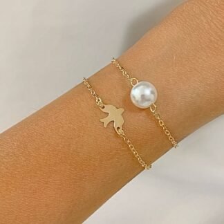 bracelet cadeau femme avec oiseau et perle