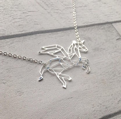 collier licorne argente