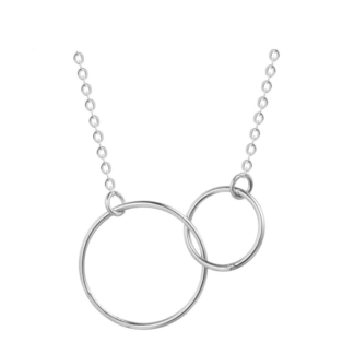 Collier deux cercles entrelaces argent