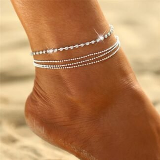 Bracelet de cheville pour femme compose par deux chaines