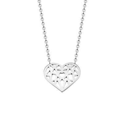 collier coeur argente femme