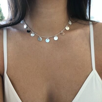 collier ras du cou argent femme