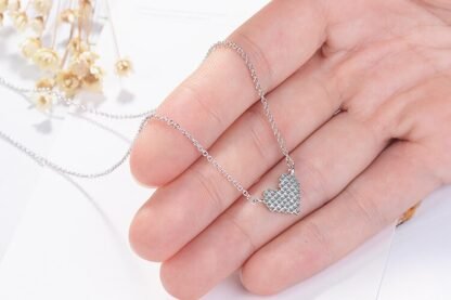 collier coeur argent femme