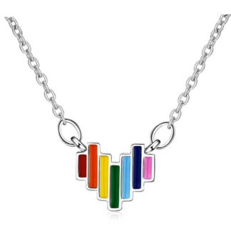 collier coeur multicolore