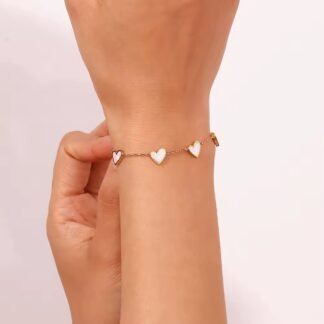 bracelet pour femme avec coeur en acier inoxydable