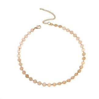 collier ras du cou dore femme