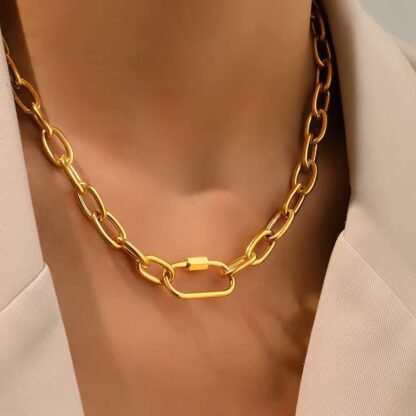 collier ras du cou original avec chaine gros maillon