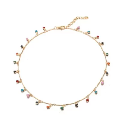 Collier ras du cou multicolore