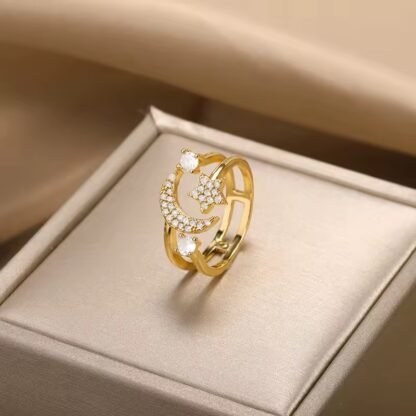 bague femme lune