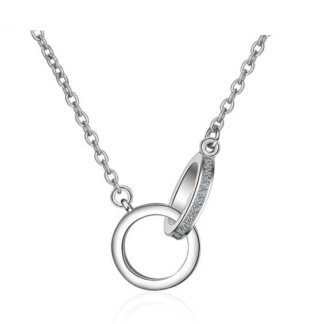 collier anneaux entrelaces argent