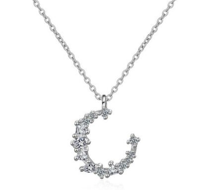 collier lune argent