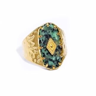 grosse bague pierre verte