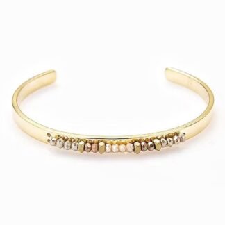 bracelet jonc pierres or