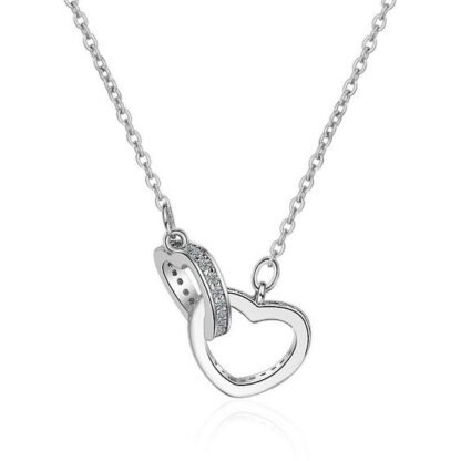 collier argent coeur entrelaces