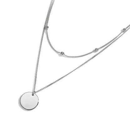 collier deux rangs acier inoxydable