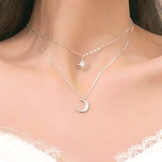 collier multirangs argent