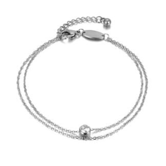 bracelet fin zircon argente