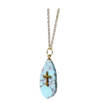 collier pendentif turquoise