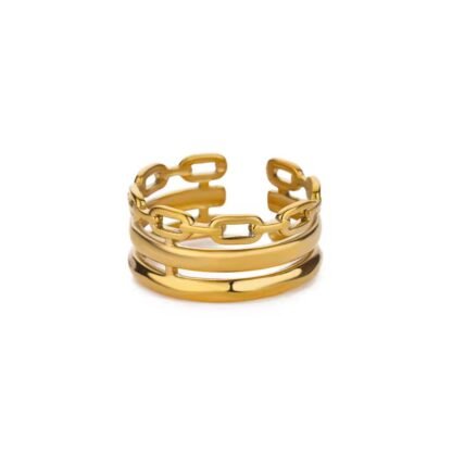 bague triple rang acier inoxydable