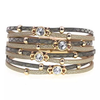 bracelet multi tours cristaux