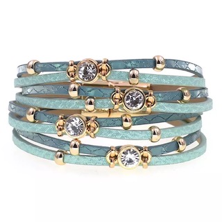 bracelet multi tours turquoise