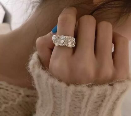 bague argent tendance ajustable