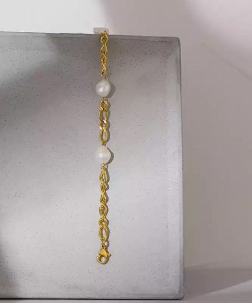 bracelet chaine maille perles