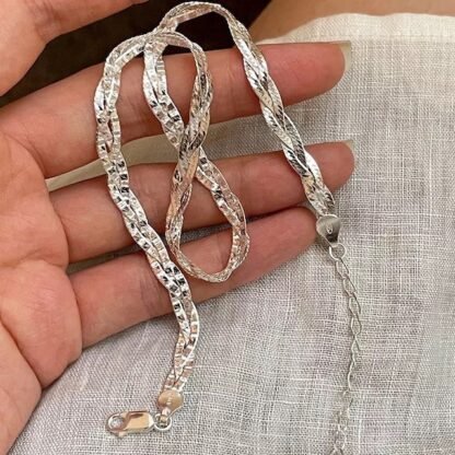 collier tresse argent