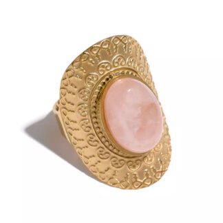 bague large pierre rose