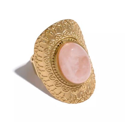 bague large pierre rose