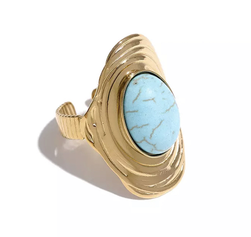bague large turquoise