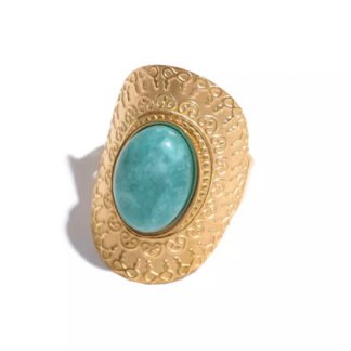 bague martele turquoise