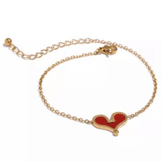 bracelet coeur rouge