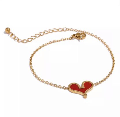 bracelet coeur rouge