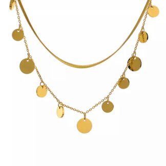 collier acier dore tendance