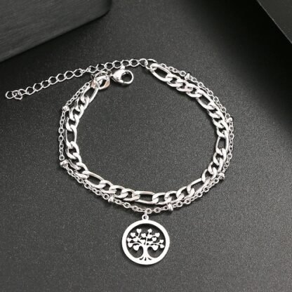 bracelet acier arbre de vie