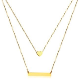 collier double rang coeur