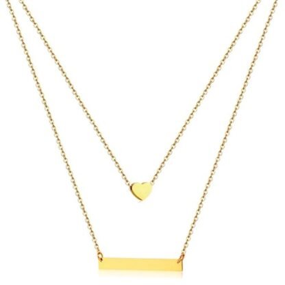 collier double rang coeur