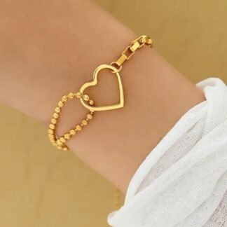 bracelet coeur acier inoxydable