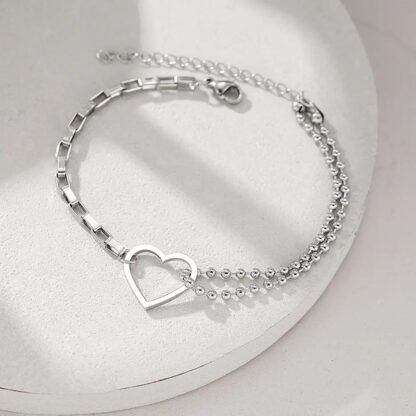 Bracelet coeur acier inoxydable – Image 2