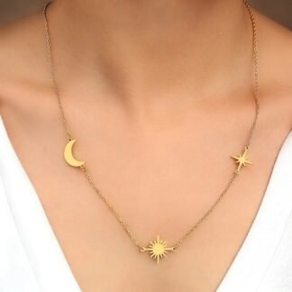 Collier lune soleil etoile